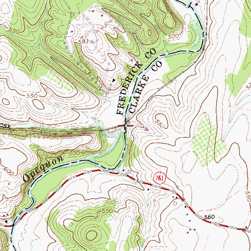 Topographic Map of Rocky Ford, VA