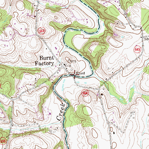 Topographic Map of Tanquarys Ford, VA
