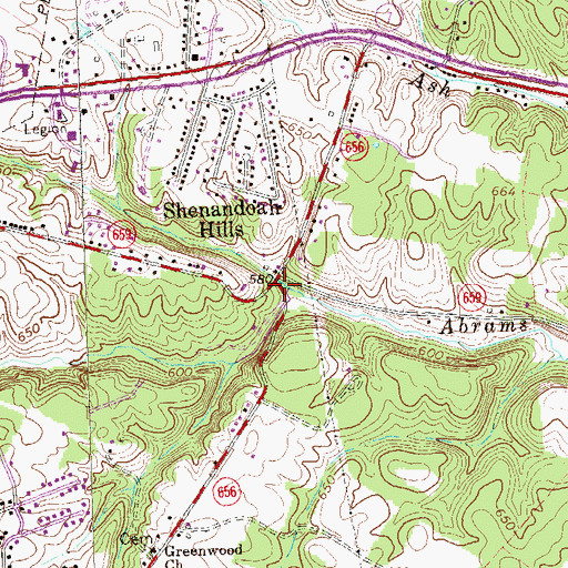 Topographic Map of Greenwood Mills (historical), VA