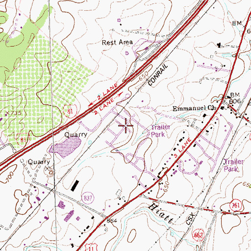 Topographic Map of Payne Mobile Home Park, VA