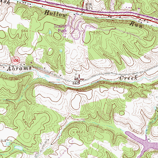 Topographic Map of Abrams Creek School (historical), VA