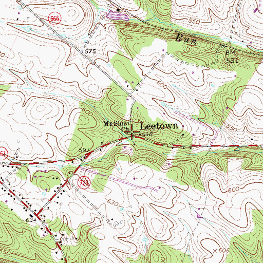 Topographic Map of Leetown School (historical), VA