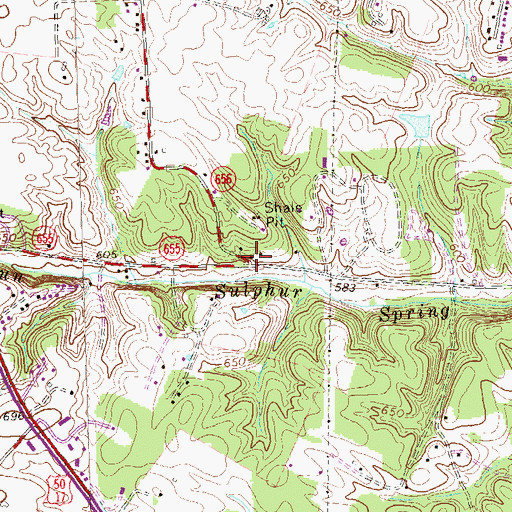 Topographic Map of Sulfur Spring School (historical), VA