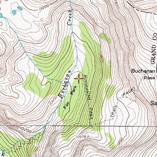 Topographic Map of Buchanan Pass Trail, CO
