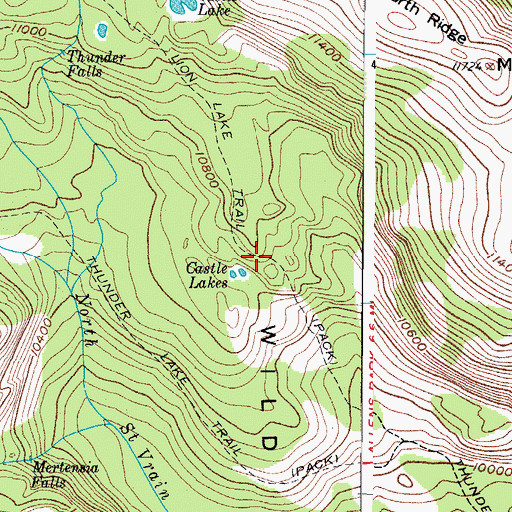 Topographic Map of Lion Lake Trail, CO