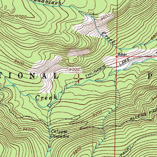 Topographic Map of Thunder Lake Trail, CO