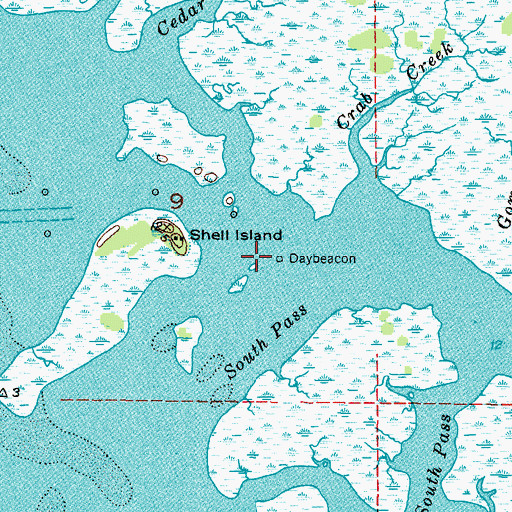 Topographic Map of Rocky Island, FL