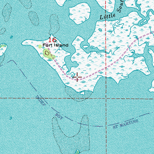 Topographic Map of West Fort Island Trail, FL