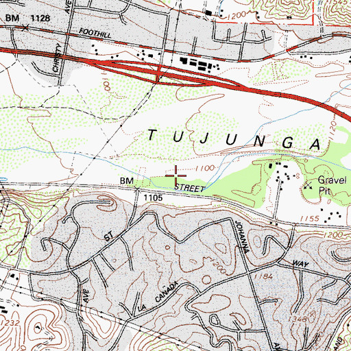 Topographic Map of Crescenta Valley, CA