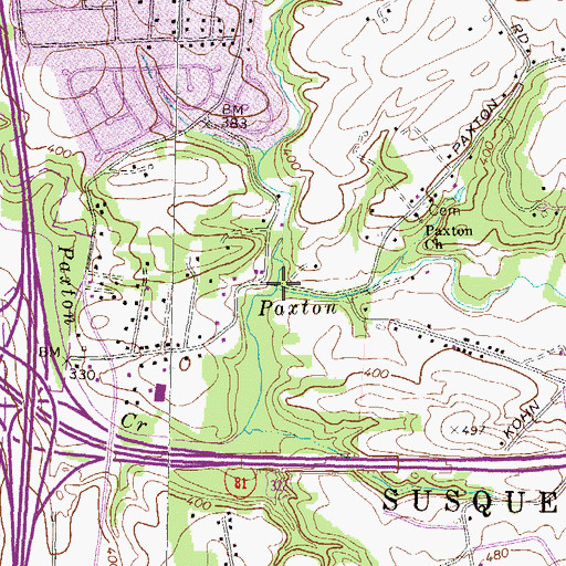 Topographic Map of Black Run, PA