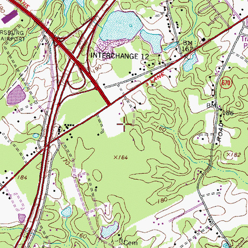 Topographic Map of Pamplin Historical Park, VA