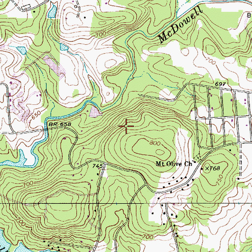Topographic Map of Auten Nature Preserve, NC