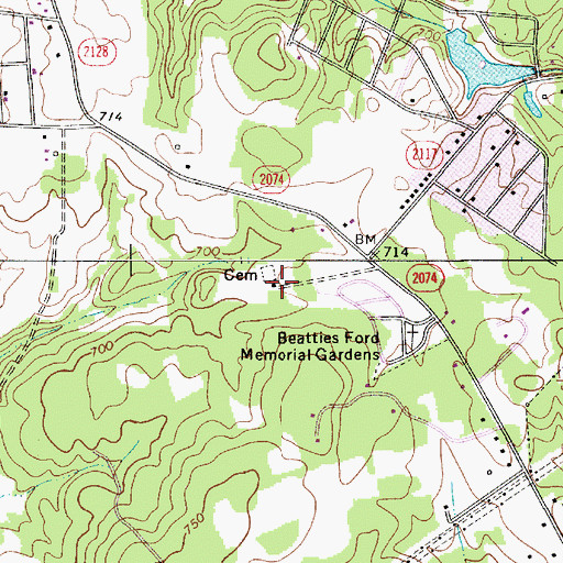 Topographic Map of Hopewell AME Zion Church, NC