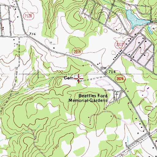 Topographic Map of Hopewell AME Zion Cemetery, NC