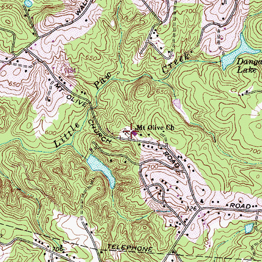 Topographic Map of Mount Olive Presbyterian Cemetery, NC