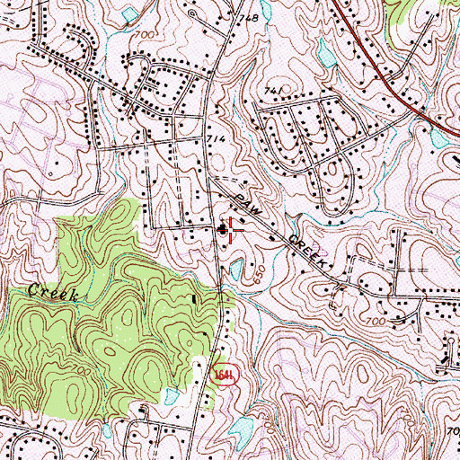 Topographic Map of Paw Creek Christian Academy, NC