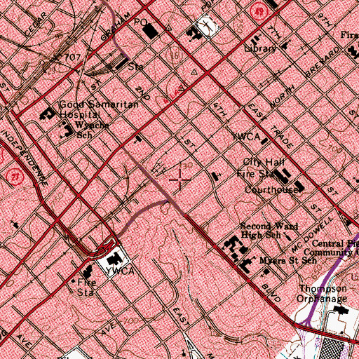 Topographic Map of Charlotte Convention Center, NC