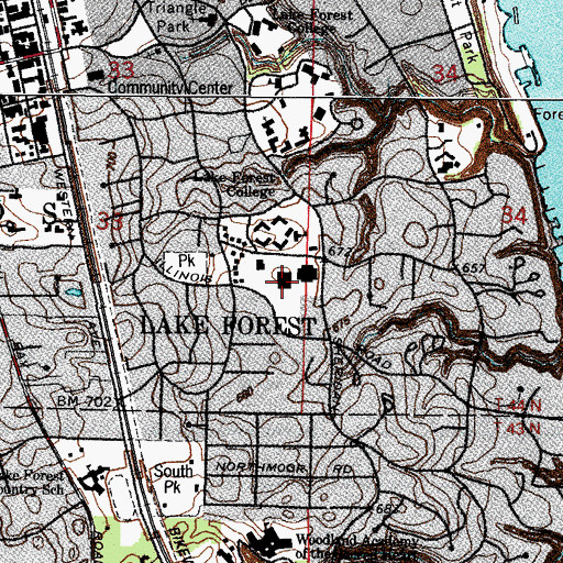 Topographic Map of Alumni Memorial Field House, IL