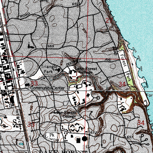 Topographic Map of Cleveland - Young International Center, IL