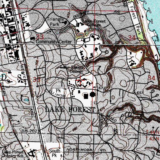 Topographic Map of Gregory Hall, IL