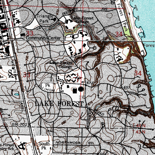 Topographic Map of Hixon Hall, IL