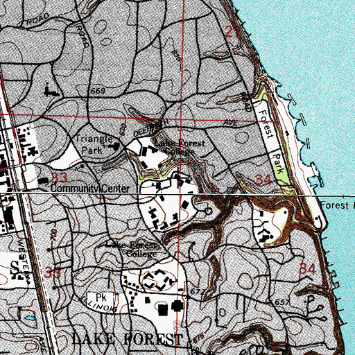 Topographic Map of Johnson Science Center, IL