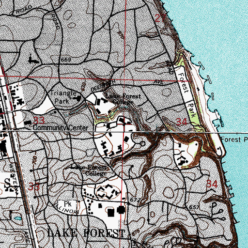 Topographic Map of McCormick Auditorium, IL