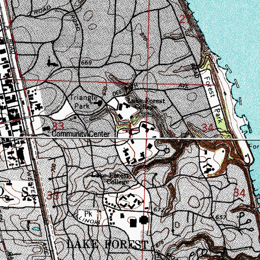 Topographic Map of North Hall, IL