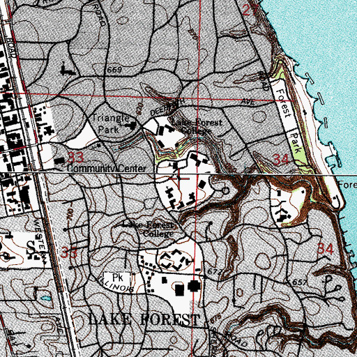 Topographic Map of Young Hall, IL
