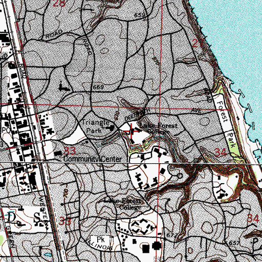 Topographic Map of Durand Art Institute, IL