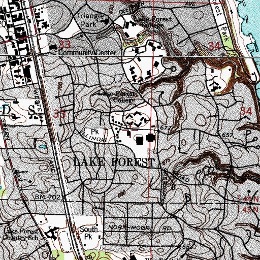 Topographic Map of Lake Forest Graduate School of Management, IL