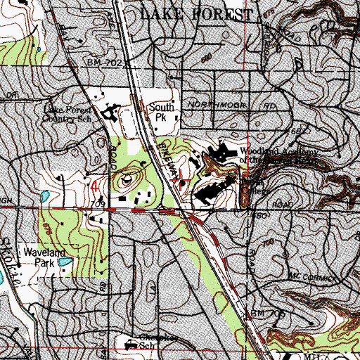 Topographic Map of Cuneo Science Center, IL