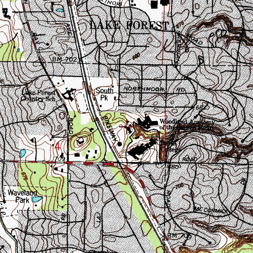 Topographic Map of Dougherty Residence Hall, IL