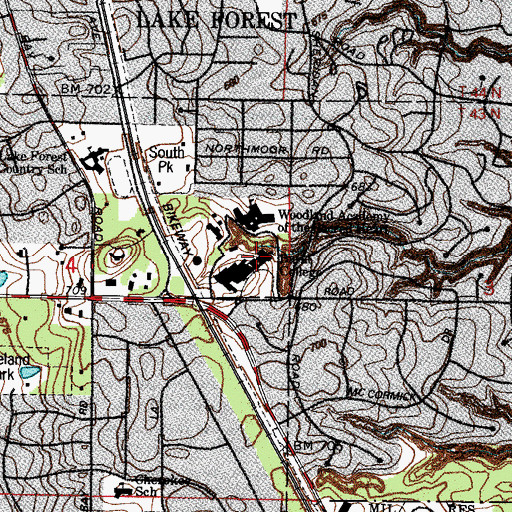 Topographic Map of O'Shaughnessy Dining Hall, IL