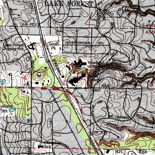 Topographic Map of Old Main, IL