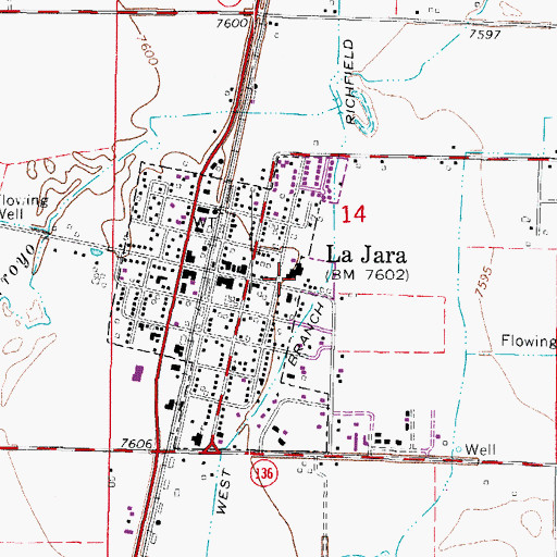 Topographic Map of La Jara Elementary School, CO