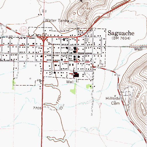 Topographic Map of Mountain Valley School, CO