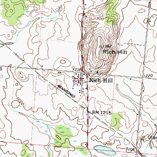 Topographic Map of Rich Hill Post Office (historical), OH