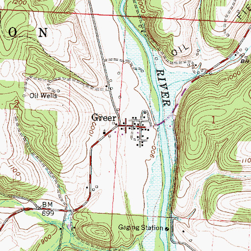 Topographic Map of Greer Post Office (historical), OH
