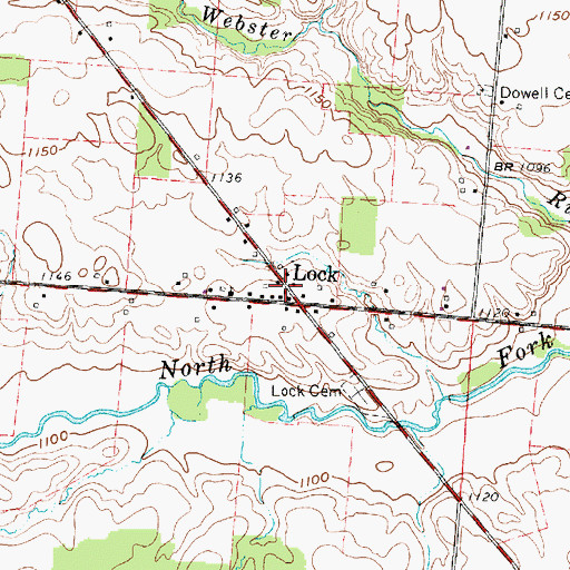 Topographic Map of Lock Post Office (historical), OH