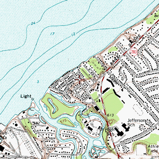 Topographic Map of Chagrin Harbor Rural Station Post Office (historical), OH
