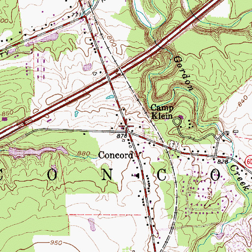 Topographic Map of Concord Post Office (historical), OH