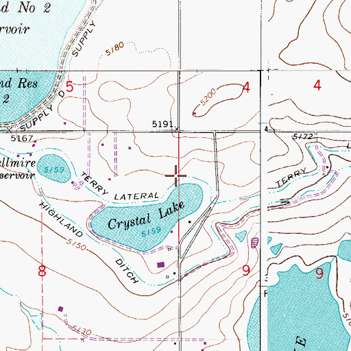 Topographic Map of Terry Lateral, CO