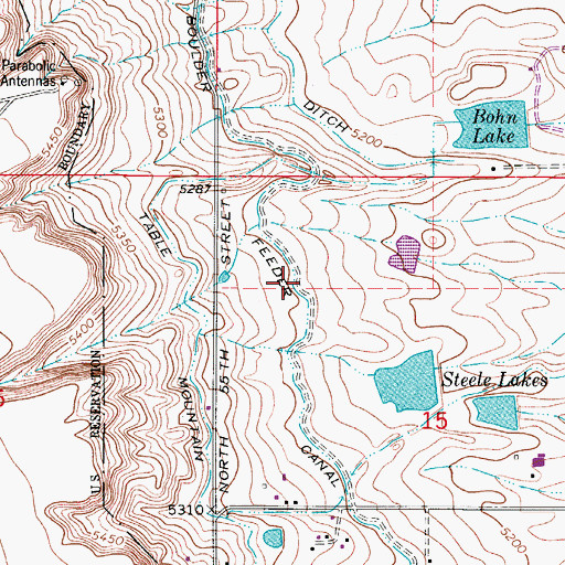 Topographic Map of Boulder Feeder Canal, CO