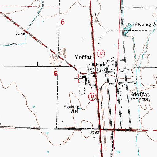 Topographic Map of Moffat Consolidated School, CO