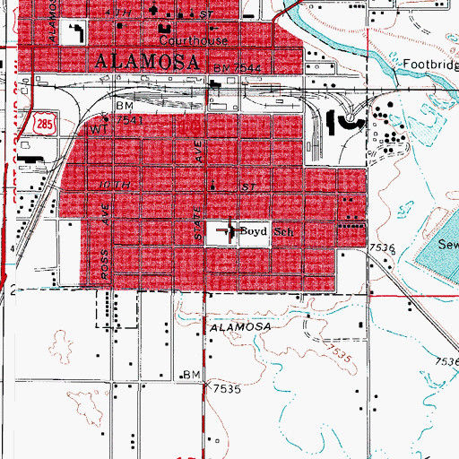 Topographic Map of Cole Park, CO