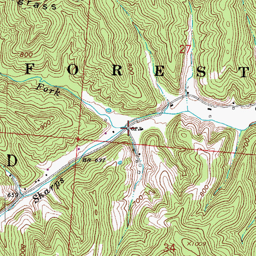 Topographic Map of Cherryville Post Office (historical), OH