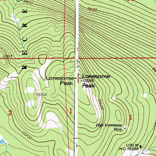 Topographic Map of Lonesome Peak, CO