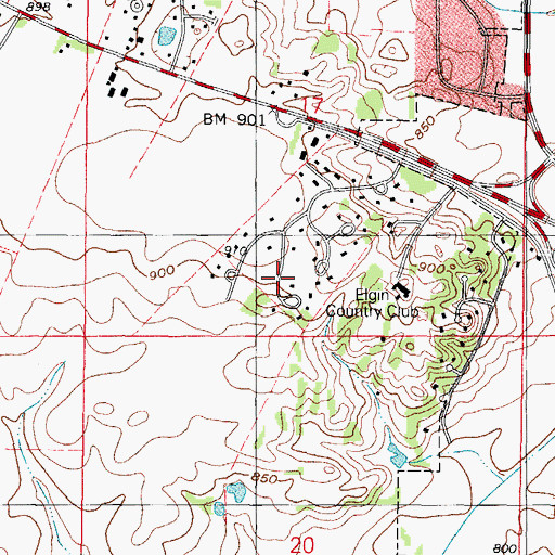Topographic Map of Williamsburg Green, IL