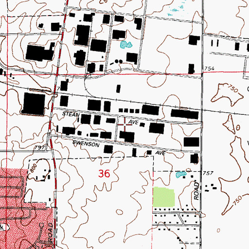 Topographic Map of Shanahan Industrial Park, IL